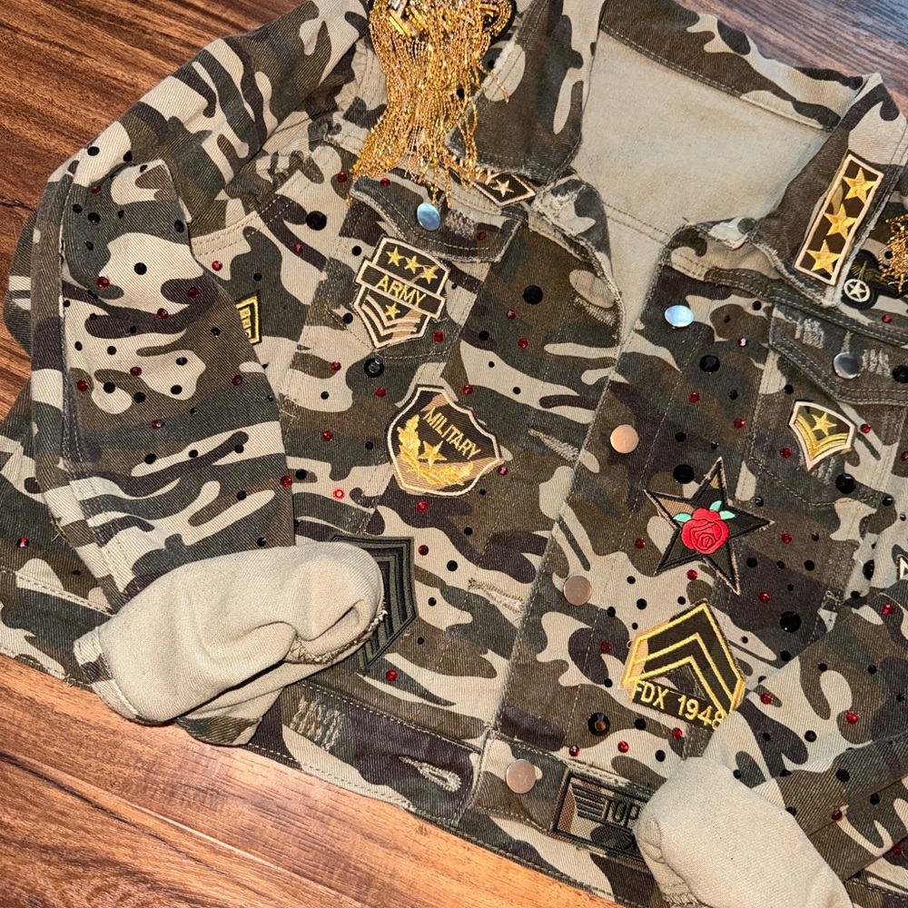 Custom Camouflage Military Patch Jacket - image 2